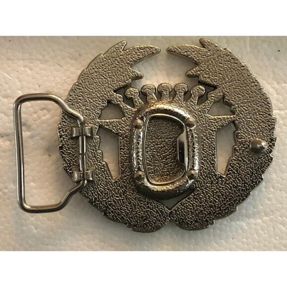 Men's Silver Beautiful Style Front Small Stones Antique Classic Belt Buckle - Picture 3 of 3